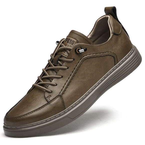 Spring Outdoor Sneakers Shoes Genuine Leather Casual Men's Oxford Jogging Dress MartLion Brown 47 