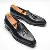 Leather Wedding Dress Shoes Elegant Tassel Loafers for Men MartLion   