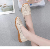 Women's Flat Shoes Genuine Leather Slip On Casual Flat Loafers Soft Nurse Ballerina MartLion   