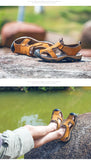 Genuine Leather Men's Sandals Summer Outdoor Casual Slippers Walking Shoes Sneakers MartLion   