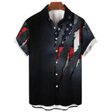 American Shirt Independence Day Printed Short Sleeved T-Shirt Summer Casual Shirts MartLion E01-HY31399 3XL 