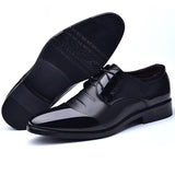 Retro Classic Dress Shoes Black Leather Oxfords Casual Men's Wedding Party Office Formal Work Mart Lion Black 38 