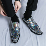 Rivet Dress Shoes Men's Slip On Party Loafers Formal Chelsea Social Wedding Footwear Mart Lion   