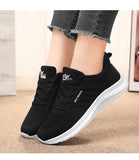 Spring and Autumn Women's Casual Sports Shoes Knitted Upper Breathable Shoes Pink Black MartLion   