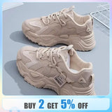 Dad Shoes Women's Spring and Autumn Women's All-match Thick-soled White Sneakers Casual MartLion   