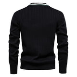 Men's Cotton Cardigan Sweater V Neck Button-up Casual MartLion   