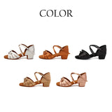 Children's Dance Shoes for Girls Kids Women Latin Sandals Ladies Ballroom Modern Tango Salsa Practice Low Heels MartLion   