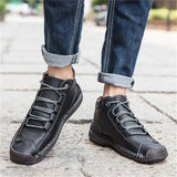 Lightweight Waterproof Flat Leather Boots Casual Shoes MartLion   