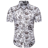 Dot-Print Casual Shirts for Summer Short Sleeve Regular Formal Clothing Men's Office Button Up Blouses Mart Lion DC02 5XL   Fit 80-88Kg 
