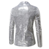 Men's Luxurious Sequin Suit Jacket Green Silver Bar KTV Stage Dress Coat blazers MartLion   