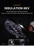6kv insulated electrician work shoes anti slip anti puncture leather work men's waterproof safety plastic toe cap MartLion   
