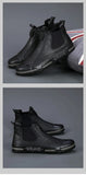 Winter Classic Black Shoes Men's Leather Casual Flats Slip-on High Top Zapatos De Hombre MartLion   