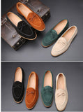 Genuine Leather Men's Frosting Loafers Flat Casual Shoes Breathable Slip-On Soft Leather Driving Moccasins Mart Lion   
