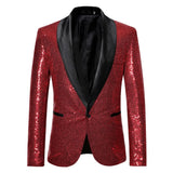 Gold Shiny Men's Jackets Sequins Stylish Dj Club Graduation Solid Suit Stage Party Wedding Outwear Clothes blazers MartLion