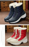 Women Boots Waterproof Snow Boots Warm Plush Winter Shoes Mid-calf Non-slip Winter Female MartLion   