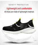 summer work shoes with protection breathable Lightweight safety with iron toe anti-stab anti-slip working summer MartLion   