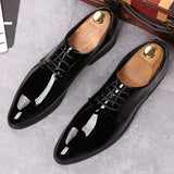 Formal Leather Shoes Casual Bright Leather Men's Hundred Match Suit Groom Wedding MartLion 01 38 