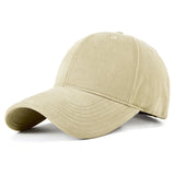 XXL Brushed Big Head Winter Men Baseball Caps Large Size Cotton Hard Lined MartLion Khaki 56-59 cm