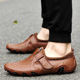 Genuine Leather Luxury Men's Octopus Casual Loafers Dress Formal Moccasins Footwear Driving Sandals Shoes MartLion   