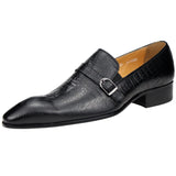 Men's Loafer Purely Handmade Genuine Cow Leather Shoes Sapato Social Formal Wedding MartLion black 39 