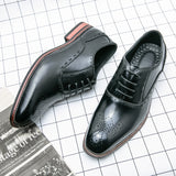 British Men's Dress Shoes Classic Formal Split Leather Elegant Sapato Social Masculino Mart Lion   