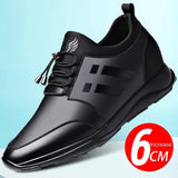 Men's shoes with invisible inner height wear-resistant leather genuine leather sports men's casual MartLion Style 3 6cm 39 