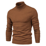 Winter Thick Men's Sweaters Casual Turtle Neck Solid Color Warm Slim Turtleneck Sweaters Pullover MartLion   