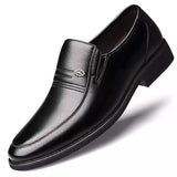 Men's Dress Shoes Pointed Toe Casual Brown Black Leather Oxfords Zapatos De Hombre MartLion Black 6 