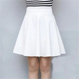 Flared Skirts Women's Basic Shorts Skirt Black Casual Mini Skater Medium Pleated Fluffy Skirt MartLion WHITE XXL 