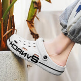 Men's summer perforated shoes with soft soles wear-resistant wrapped sandals anti slip beach MartLion WHITE 41 CHINA