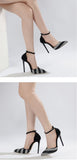 Liyke Pointed Toe 12CM Fetish High Heels Slingback Sandal Female Mules Shoes Spring Autumn Crystal Rhinestone Women Pumps Mart Lion   