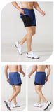 Sport Shorts Men's Sportswear Double-deck Training Short Pant Summer 2 In 1 Beach Homme Clothing Jogging Gym Running Shorts Mart Lion   