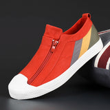 Trend Spring Luxury Men's Canvas Sneakers Zipper Canvas Shoes Designer Sneakers Red Vulcanized Casual MartLion   