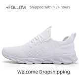 Men's Light Running Shoes Breathable Lace-Up Jogging Sneakers Anti-Odor Casual MartLion 8058White 48 