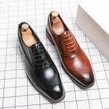 Luxury Men's Shoes Casual Pointed Oxford Wedding Leather Dress Gentleman Office MartLion   
