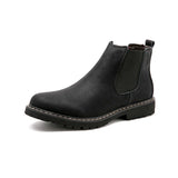 Chelsea Boots Men's Winter Shoes Black Split Leather Footwear Warm Plush Fur Winter Zapatos Hombre MartLion lb1515dx-heise 6.5 