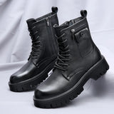 Men's English Style Thick Sole Design Men Boots  Layer Leather Casual Boots