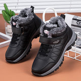 Men's Boots Waterproof Leather Sneakers Super Warm Military Outdoor Hiking Winter Work Shoes Mart Lion Black-3 39 