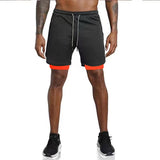 Men's Running Shorts Summer Sportswear Double-deck Short Pant 2 In 1 Training Workout Clothing Gym Fitness Sport Mart Lion   