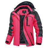 Women's Ski Jacket Winter Warm Fleece Parka Windproof Rain Snowproof Thermal Heavy Coat Hiking Ladies Snowboard Anorak MartLion Rose Grey US XS(CN S) 