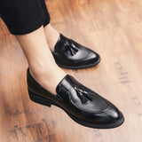 Men's Casual Shoes Leather Loafers Office Breathable Driving Moccasins Slip On Tassel Mart Lion shunx7253PM-heise 6 