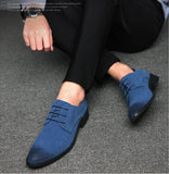 Men's Casual Shoes Lace-up Suede Leather Light Driving Flats Classic Retro Oxfords Mart Lion   