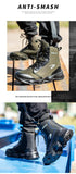 High Top Men's Safety Shoes Lightweight Steel Toe Sneakers Work Safety Boots Construction Work Protective Footwear MartLion   