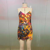 Women's Summer Dress Casual Print Above Knee Dresses V-Neck Sleeveless Frocks For Girls MartLion   