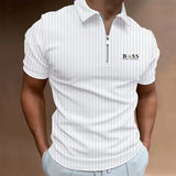 Men's T-shirt Classic Short sleeved Shirt Summer Top Casual T-shirt Button Collar Casual Polo Shirt MartLion