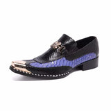 Men's Dress Show Shoes Lace-up Metal Pointed Toe Casual Leather Wedding MartLion purple 37 