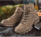 Fujeak Men's Military Tactical Boots Autumn Winter Waterproof Leather Desert Safty Work Shoes Combat Ankle Mart Lion   