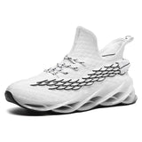 Outdoor Men's Free Running Jogging Walking Sports Shoes Lace-up Athietic Breathable Blade Sneakers Mart Lion 9013White 6.5 