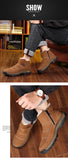  Winter Genuine Leather Men's Boots Natural Fur Warm Ankle Working Footwear Waterproof Snow Rubber MartLion - Mart Lion