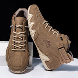  Retro Handmade Leather Men's Boots Designer Shoes Ankle Walking Breathable Hombres Mart Lion - Mart Lion